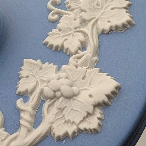 Vintage British Wedgwood Jasperware Round Bonbonniere in Pale Blue